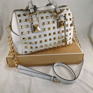 Michael Kors Studded Medium Grayson Satchel
